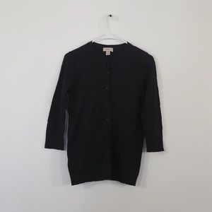 LOFT Petites Black Button Down Cardigan